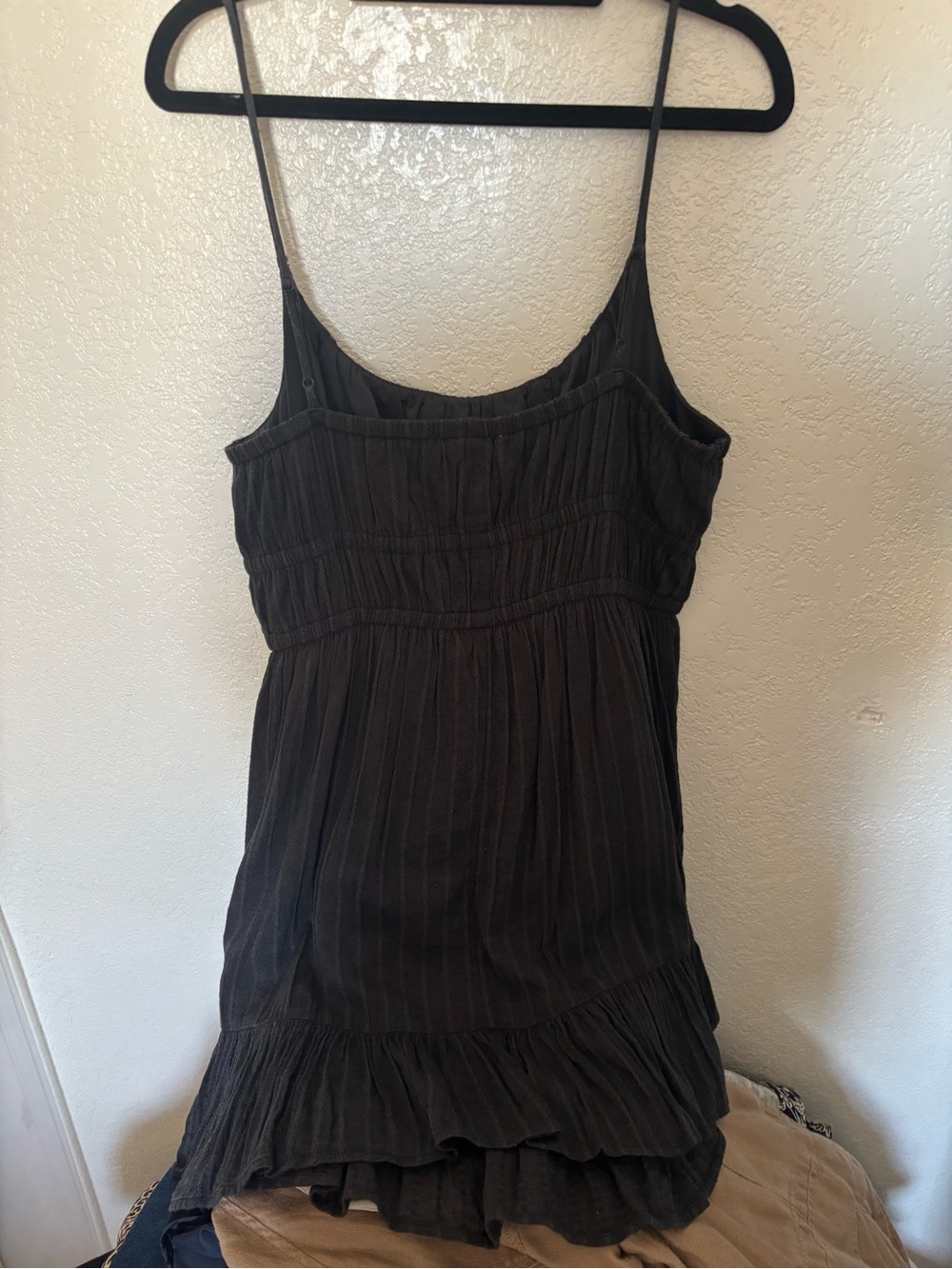 American Eagle Outfitters Black Ruffled Spaghetti Strap Cami